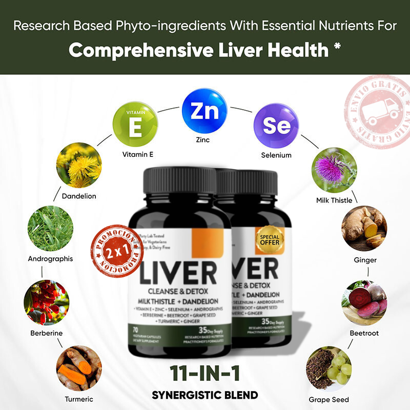 2x1 ¡Oferta! VitalLiver Detox & Repair combina ingredientes naturales